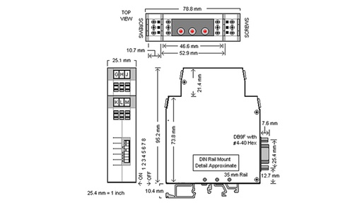 [BB-485LDRC9] ULI-224TC Ind. RS-232 to RS-422/485 CNVTR