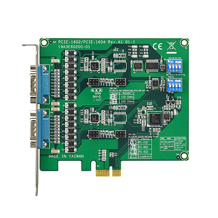 [PCIE-1602C-AE] 2-port RS-232/422/485 PCIe Comm. Card w/Iso