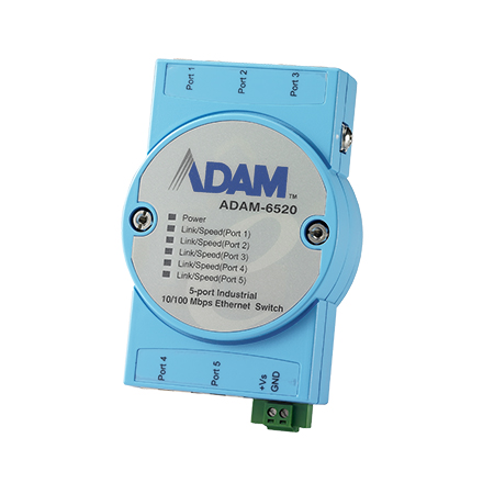 [ADAM-6520-BE] 5-port 10/100 Mbps Industrial Switch