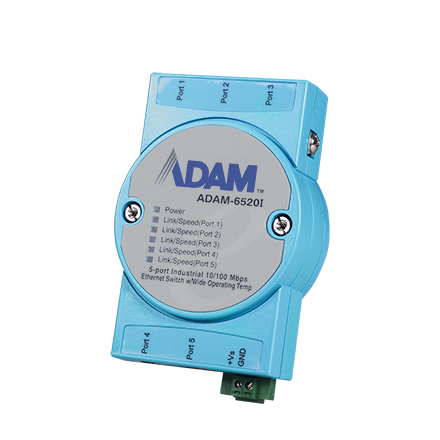 [ADAM-6520I-AE] 5-port Wide Operating Temp. Industrial Switch