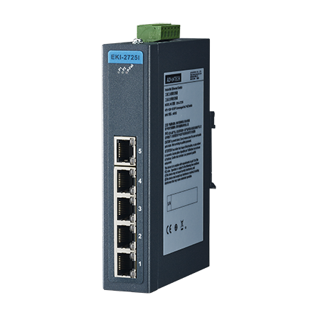 [EKI-2725I-CE] 5-port Ind. Unmanaged GbE Switch W/T