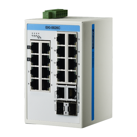 [EKI-5626CI-AE] ProView,16+2G Combo Gigabit Ind. Switch,-40~75℃