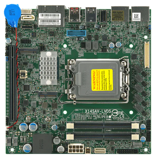 [MBD-X14SAV-LVDS-O] [NR]X14,Embedded,mini-ITX,ARL-S,UP,PCH W880,Dual LAN,LGA1851