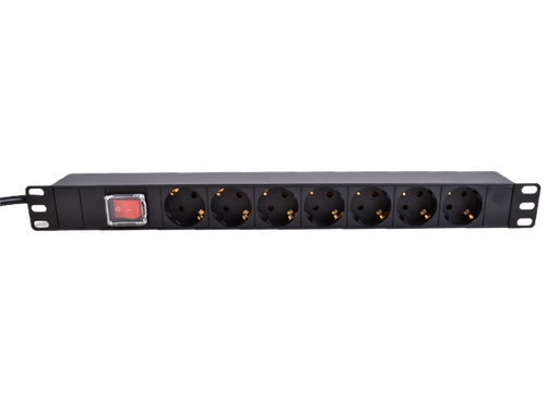 [PDU-7S-2M-S-BOP] LinkIT 19" Strømskinne 7xCEE 7/4 2m