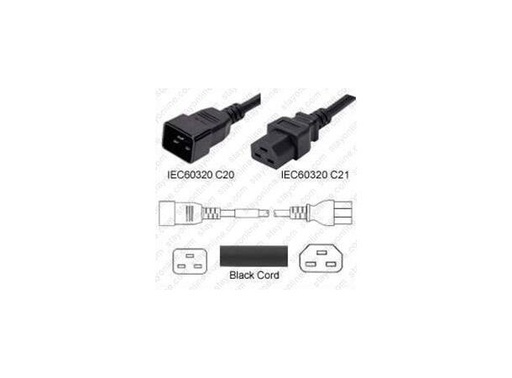 [C21C20-25M-J] LinkIT Power Cable C20/C21 black 2.5m
