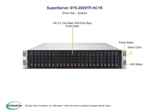 [SYS-2029TP-HC1R] X11DPT-PS, CSV-217HQ+-R2K20BP3, BPN-ADP-S3108L-H6IRP, SIOM