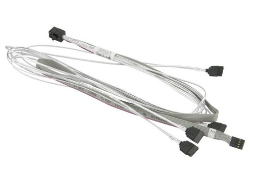 [CBL-SAST-0591] MiniSAS HD to 4 SATA with Sideband 75/75/75/75/75cm Cable
